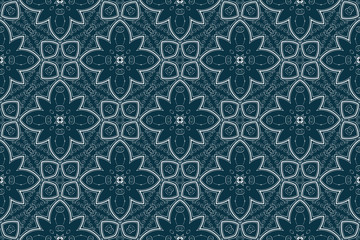 Aufkleber - Seamless floral ornament