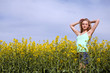 © juniart - beautiful blonde girl in a field in summer