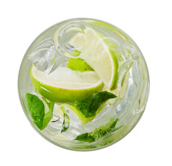 Poster - Mojito drink, top view, isolated on white background