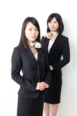 asian businesswomen on white background