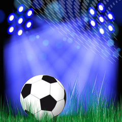 Soccer Ball background. Soccer ball in the green grass.