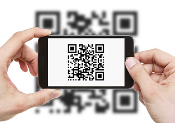 scanning qr code with mobile smart phone