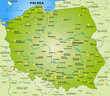 Umgebungskarte von Polen mit Hauptstädten