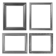 4 silver frame on white background