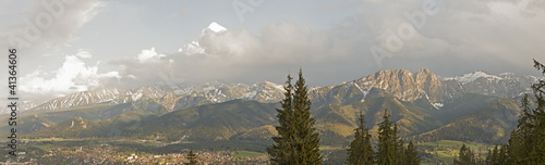 Board z aluminiowym obramowaniem Tatry polskie panorama