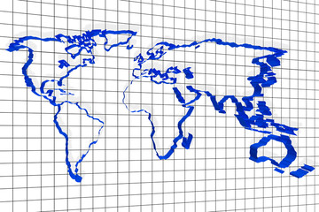 Poster - World Map on a wall
