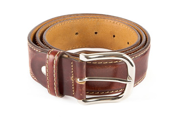 Men's brown leather belt