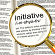 Initiative Definition Magnifier Showing Leadership Resourcefulne