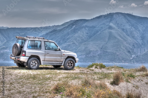 Obraz w ramie Offroad on the beach