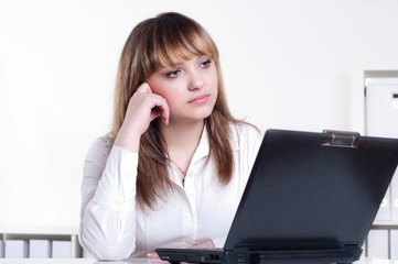 Young busines woman with notebook