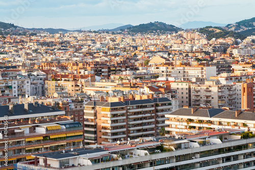 Plakat na papierze fotorealistycznym Panorama miasta Barcelona