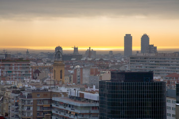 Wall Mural - sunset in Barcelona