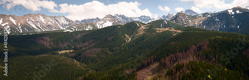 Board z aluminiowym obramowaniem Polskie tatry-panorama
