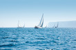 boats sail regatta with sailboats in mediterranean