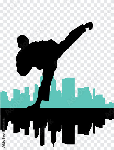 Naklejka samoprzylepna Ilustracja karate