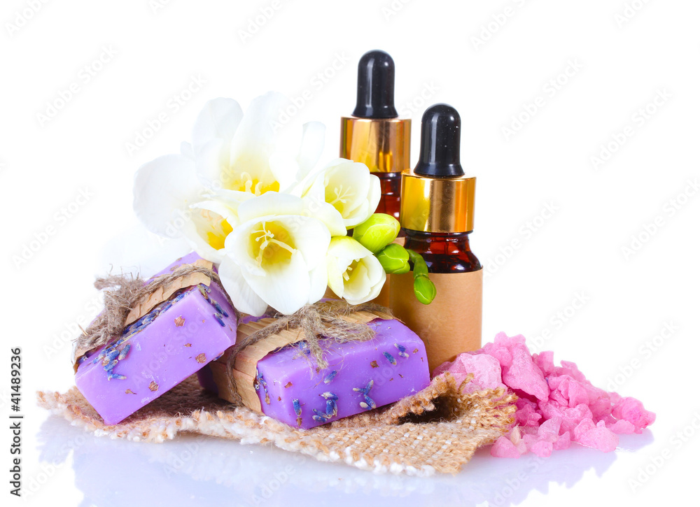 Spa setting isolated on white