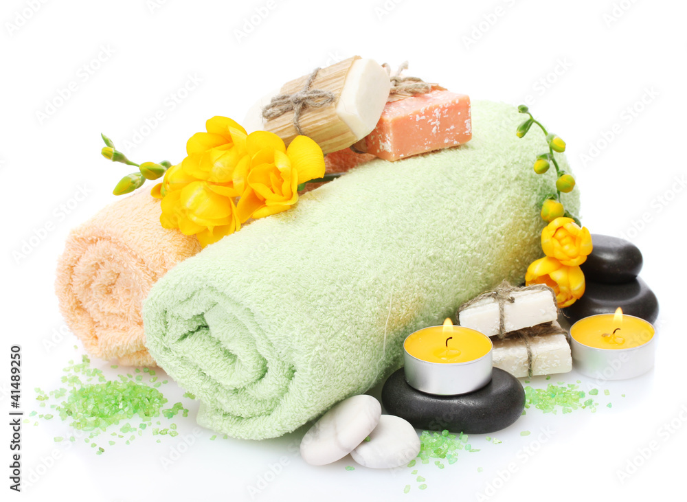 Spa setting isolated on white