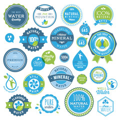 Wall Mural - Set of water badges and stickers