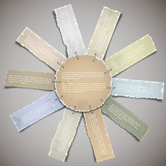 Wall Mural - composition with torn old paper banners