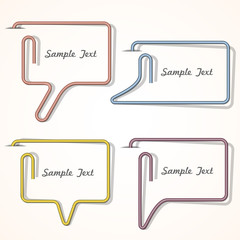 Wall Mural - bubbles speech made of paper clip