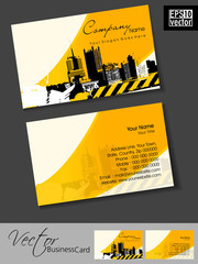 Wall Mural - professional real estate business card with urban city silhouett