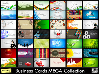 Wall Mural - elegant abstract vector business cards, mixed bag set in various