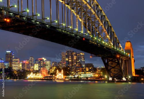 Obraz na płótnie canvas czteroczęściowy "tetraptyk" Sydney Harbour Bridge i Luna-Park