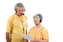 Mature Couple In A Business Call Center