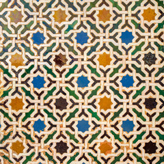 Tile decoration, Alhambra palace, Spain