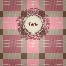 Vintage Paris Background, Album Cover With Floral Label