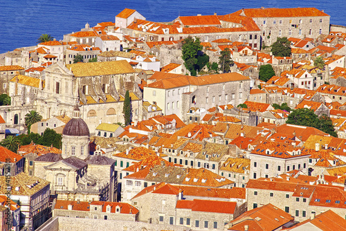Plakat na papierze fotorealistycznym Panorama Dubrownika, Chorwacja