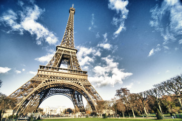 Fototapete - Colors of Eiffel Tower in Paris