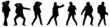 Silhouette of the man, Michael Jackson dancing in style