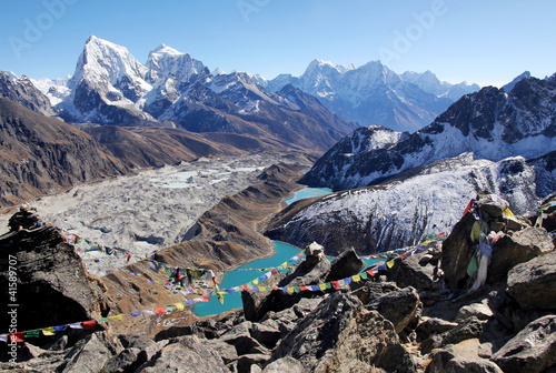 Board z aluminiowym obramowaniem Jezioro Gokyo, obszar Everest, Nepal