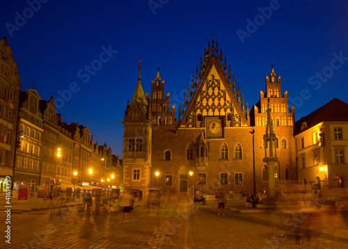 Plakat na papierze fotorealistycznym Ratusz we wrocławiu, polska