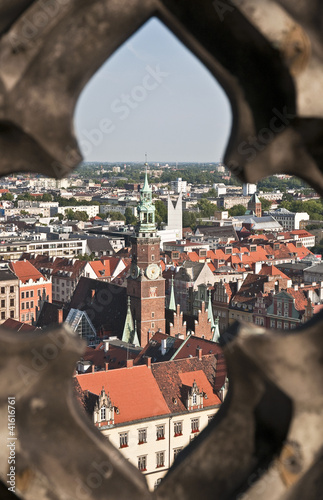 Plakat na papierze fotorealistycznym Wrocław przez dziurkę od klucza