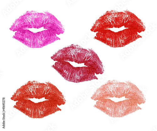 Naklejka - mata magnetyczna na lodówkę Graphic lipstick kisses