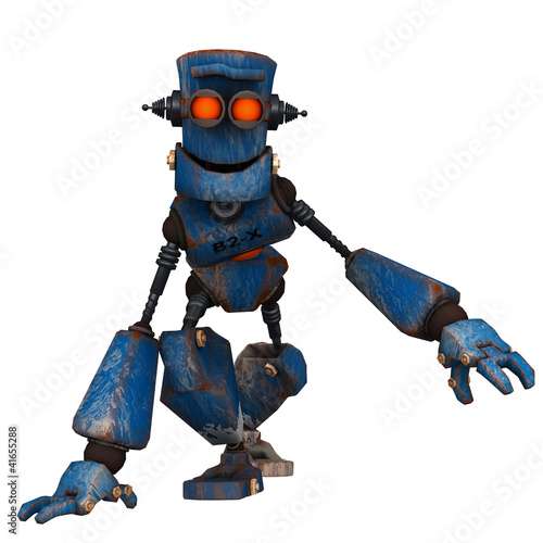 Naklejka - mata magnetyczna na lodówkę old robot crouch