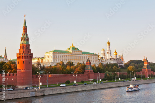 Russia, Moscow, type to Moscow Kremlin and the river Poster