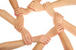 © Africa Studio - group of young people's hands isolated on white