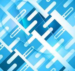 Poster - abstract new blue shiny design background with stylized wave vec