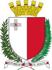 Coat of arms of Malta isolated over white