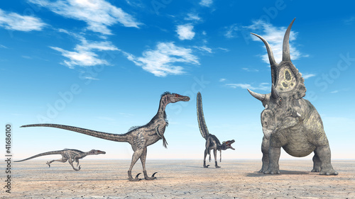 Board z aluminiowym obramowaniem Polowanie velociraptors