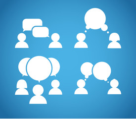 Aufkleber - Sillhiuettes of talking people collection