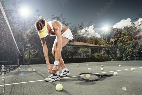 Obraz na płótnie canvas trzyczęściowy "tryptyk" Tenis
