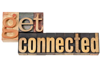 Wall Mural - get connected in wood type