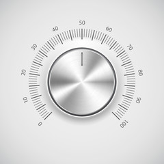 Wall Mural - chrome volume knob (button) with light background