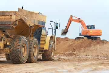 Poster - wheel loader excavator and tipper dumper