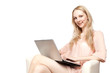 © one - Portrait of young beautiful smiling woman with laptop