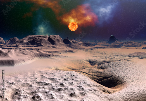 Nowoczesny obraz na płótnie Alien Planet with a Sun